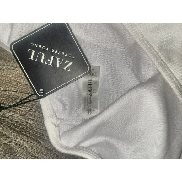 ZAFUL Ribbed 2-Tone Block One Shoulder One Piece Swimsuit Women's Size 8 - Picture 3 of 3